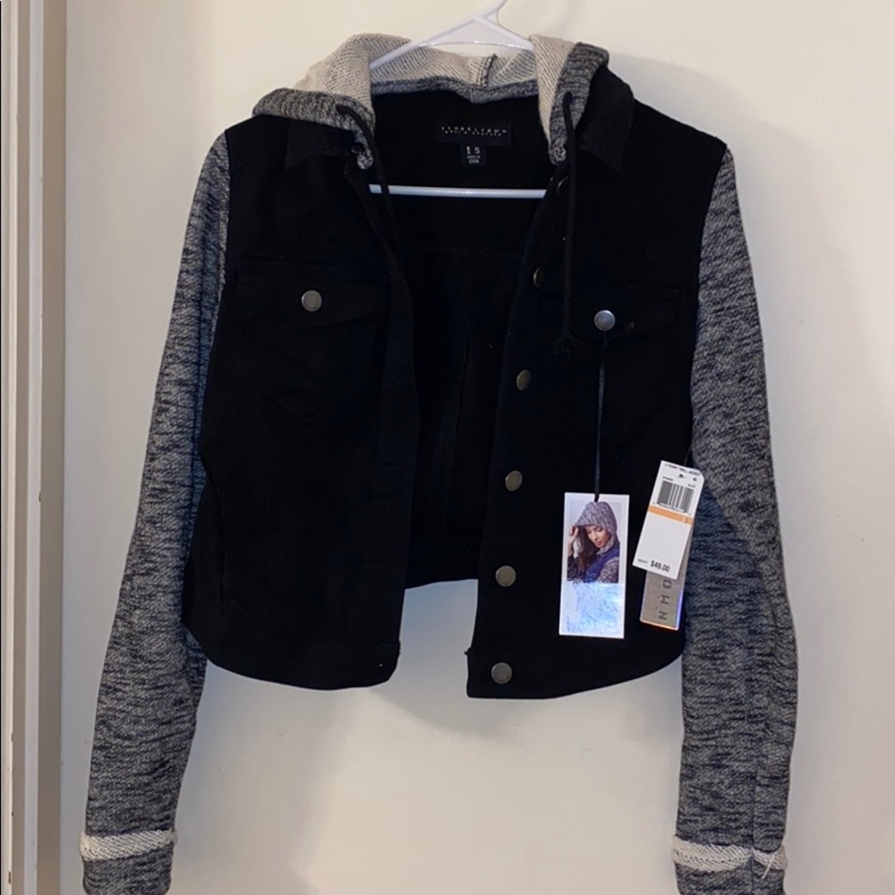 Tinseltown Mixed Media Denim Jacket Size Medium